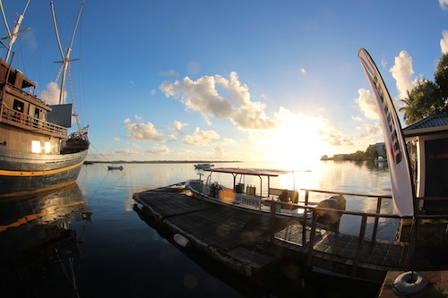 sunrise at the manta ray bay resort, yap micronesia