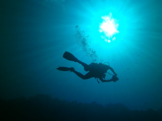 Underwater videographer in Yap Micronesia with Manta Ray Bay Resort