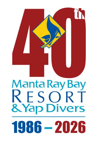 Manta ray bay resort 40th anniversary logo