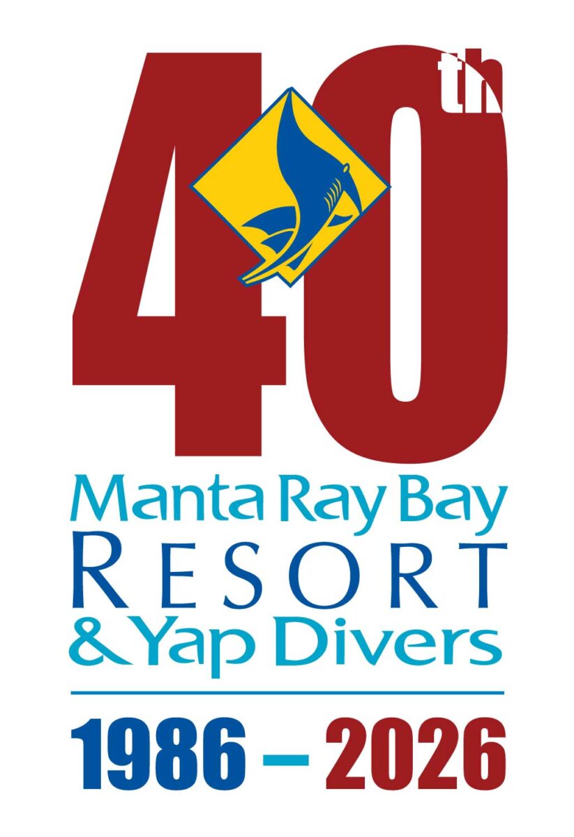 Manta ray bay resort 40th anniversary logo